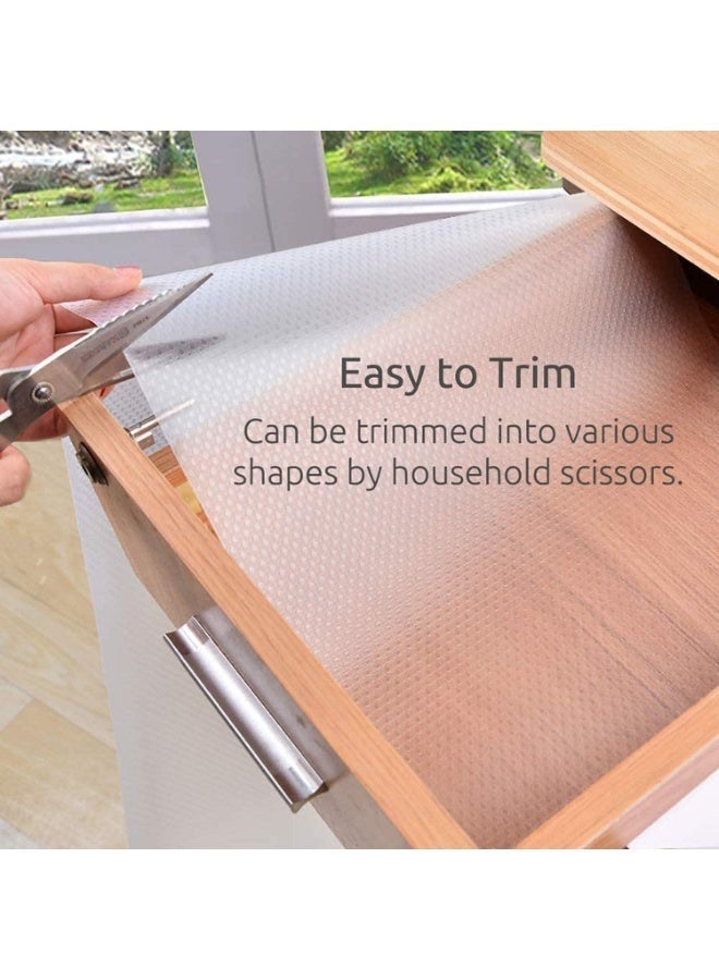 ChicAbode 3 Rolls Non-Slip Adhesive, Eva Cupboard Cabinet Pad Drawer Mat Fridge Liner Roll for Kitchen and Bedroom, Clear, 45X150 cm - Image 4